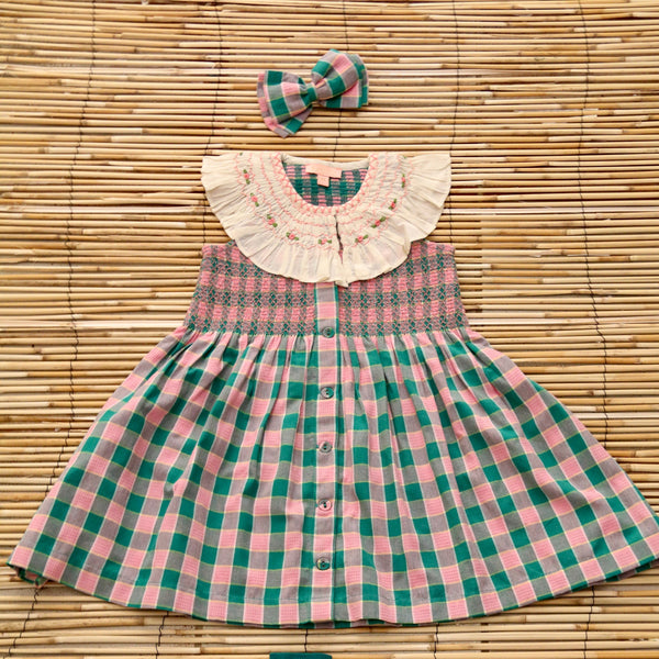 Mint/Strawberry American Armhole Tunic and its Bow Hair clip