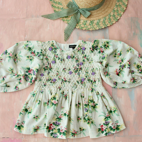 Tropical flower Hand smocked Blouse – Belle Vie Paris