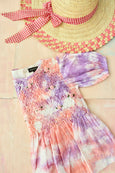 Lilac Pink Tie-Dye Hand smocked Blouse