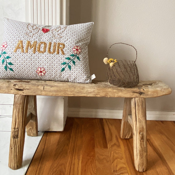 AMOUR Embroidered Pillow