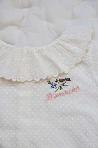 Baby Flounce Blouse with Embroidery