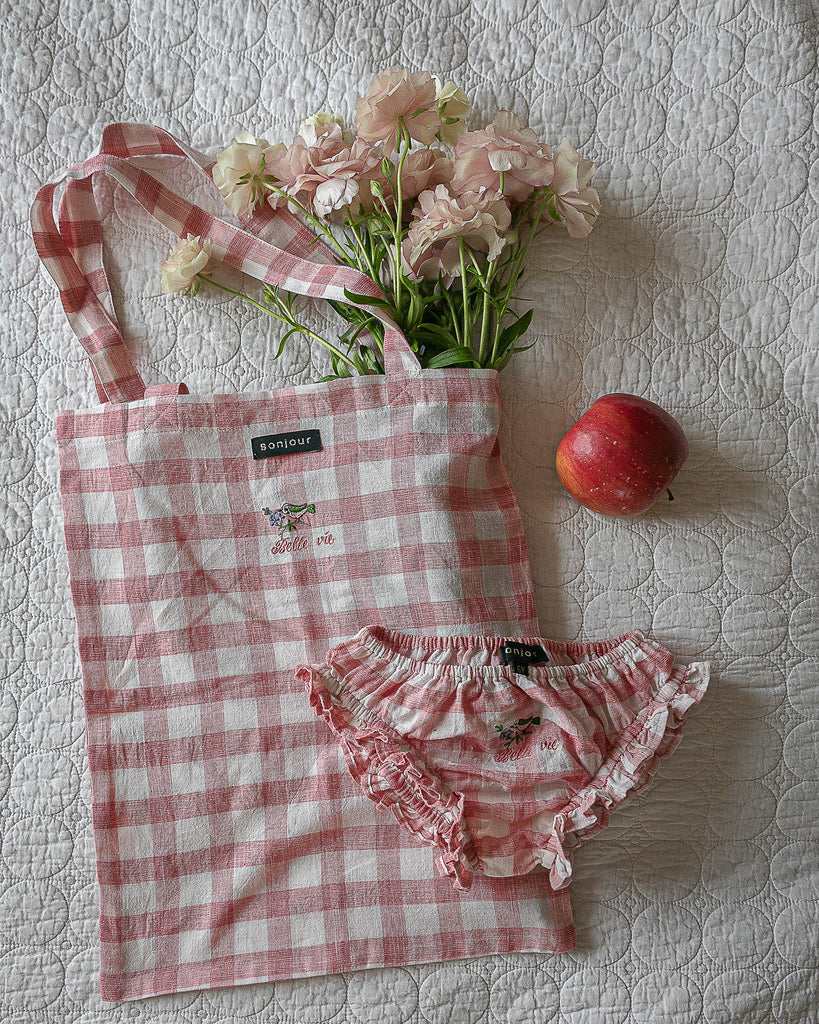 The rose Vichy mini tote bag
