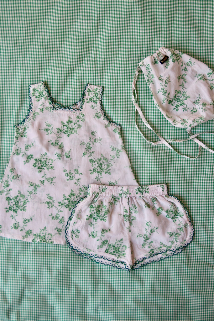 Green Flowers Pyjama Set