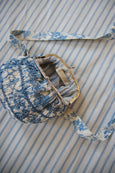 Small blue flower wallpaper smocked purse bag