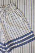 Blue Mattress Stripes Shorts & Hair Clip