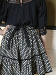 Woman Skirt Black Provençal Print