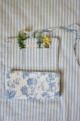 Blue Flower Wallpaper Make up Bag
