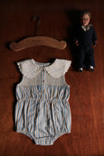 Blue Transat Stripes Baby Romper