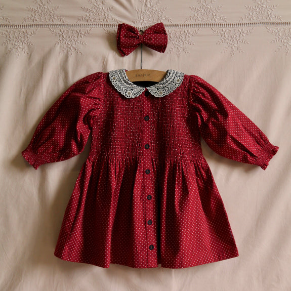 Red Polka Dot Tunic & matching hair clip