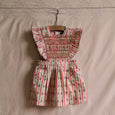 Pinafore Dress Striped Wallpaper Pink