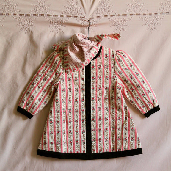 Quilted Wallpaper Pink Coat dress & its scarf
