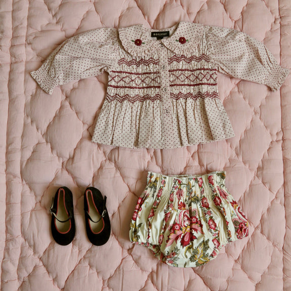 Pink Dot Print Baby Set