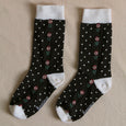 Black Polka Dot & Flower Socks