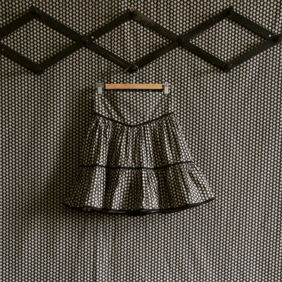 Woman Skirt Black Provençal Print