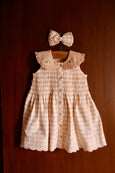 Pink Gingham Tunic and its Bow Hair clip
