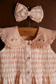 Pink Gingham Tunic and its Bow Hair clip