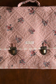 Pink Garden Flowers Quilted School Bag