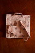 Pink Garden Flowers Quilted School Bag
