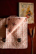 Pink Gingham Quilted School Bag