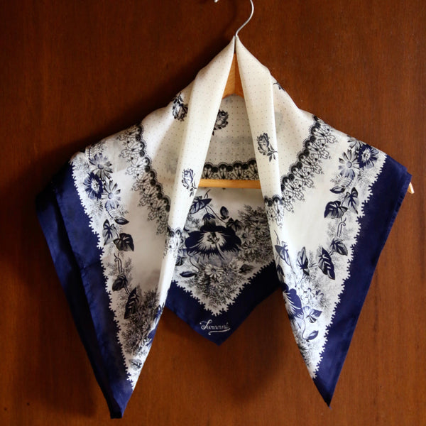 Navy Poppies Bandana