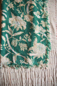 Autumn Green Flowers Wool Shawl