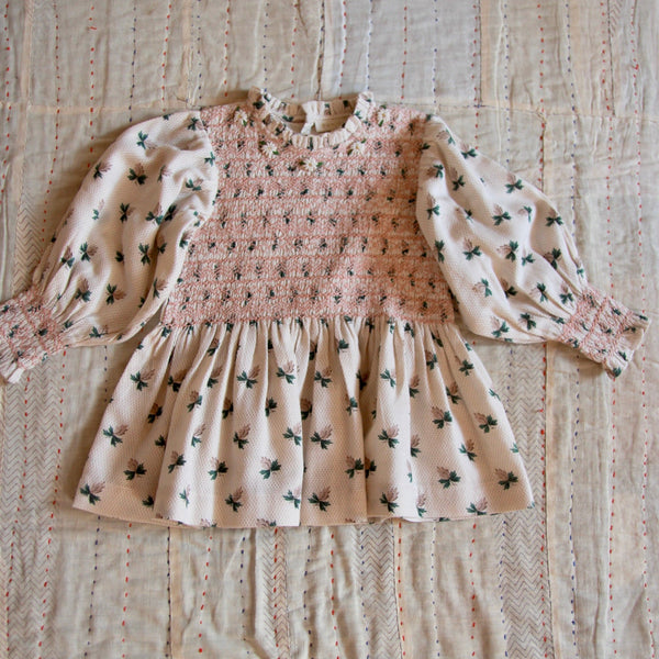 Hazelnut Flowers Hand smocked Blouse