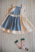 Ivory Denim Apron Dress