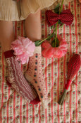 Pink Polka Dot & Flower Socks