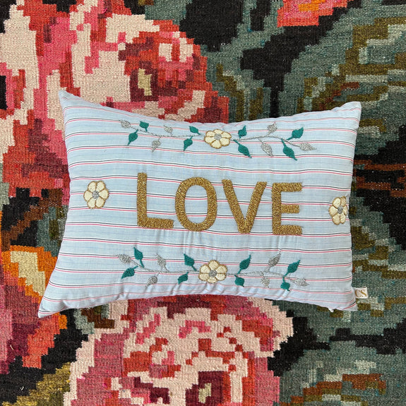 LOVE Embroidered Pillow