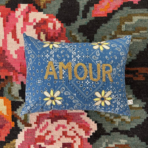 AMOUR Embroidered Pillow