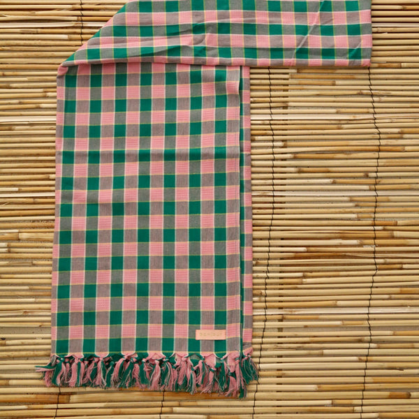 Mint green/Strawberry Checkered Pareo