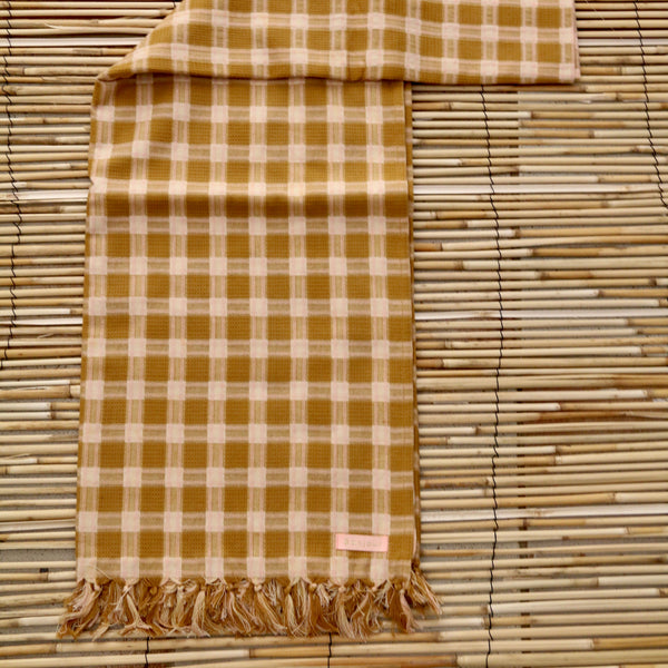 Caramel/Strawberry Gingham Pareo/Beach Towel