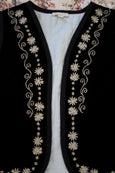 Black velvet sleeveless vest
