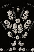 Large black velvet embroidered tote bag