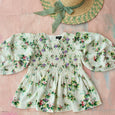 Tropical flower Hand smocked Blouse