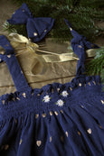 Midnight Tulle Skirt Dress, gold hearts and hair bow