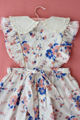 Apron dress "pink white blue bouquet"
