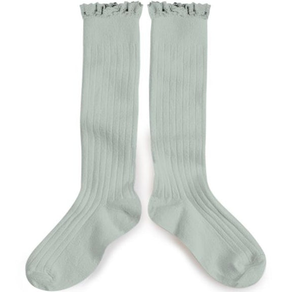 Lace Knee-High Sock Aquamarine