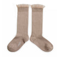 Tulle Trim Knee-High Sock Taupe