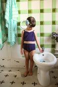 Purple Terry Cloth Disco Swimsuit