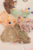 Set of 3 panties sold in a small pastel garden bag