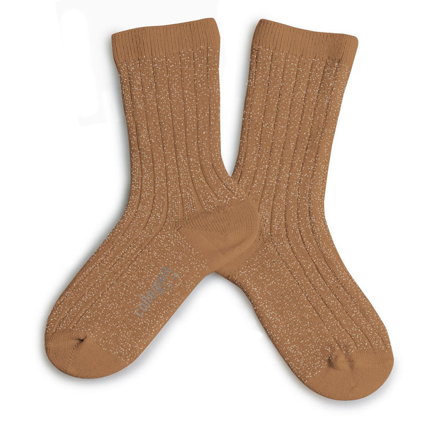 Lurex Ankle Socks Caramel
