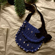Midnight tulle frou-frou bag, gold hearts