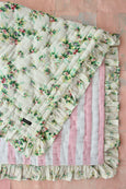 Tropical Flower Quilted Blanket with Flounces