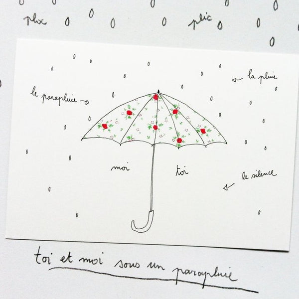 "Toi et moi sous un parapluie" Card