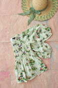 Tropical flower Hand smocked Blouse