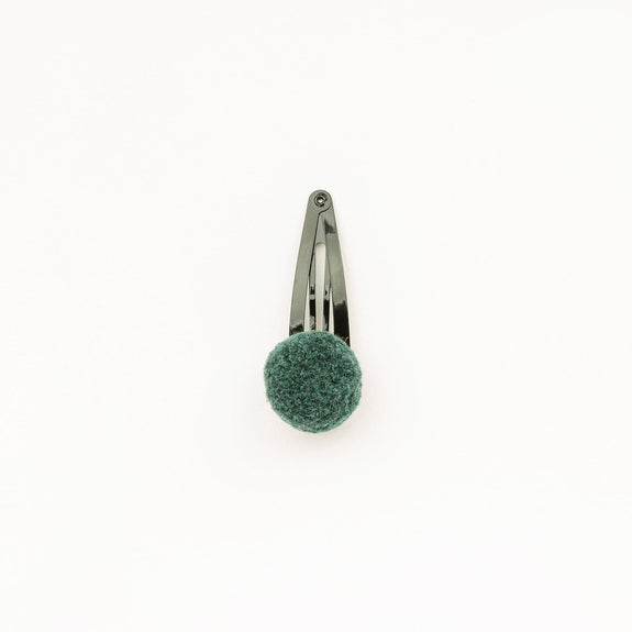 Pompon hair clip Green Teal