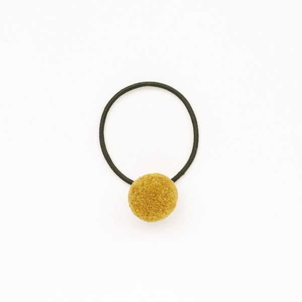Hair tie with Handcrafted Pompon Golden