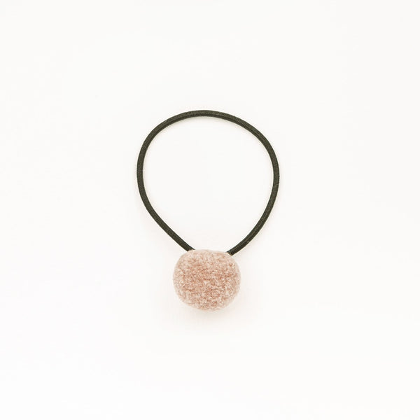 Hair tie with Handcrafted Pompon Rose