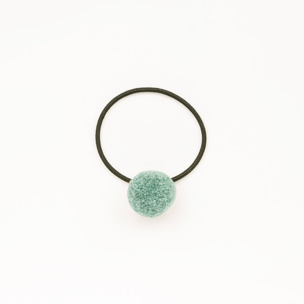 Hair tie with Handcrafted Pompon Teal